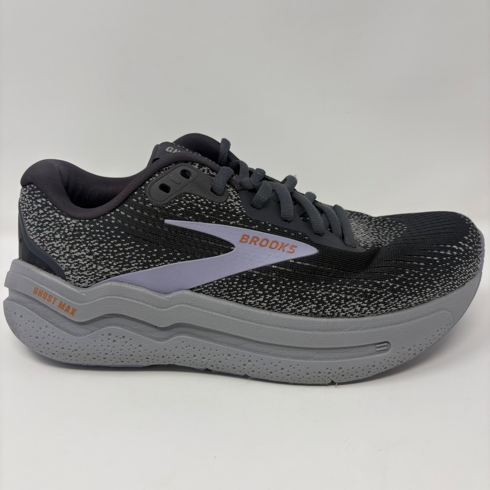 Brooks Ghost Max 2 Womens Size 8 Wide Black Grey Purple Running Shoes